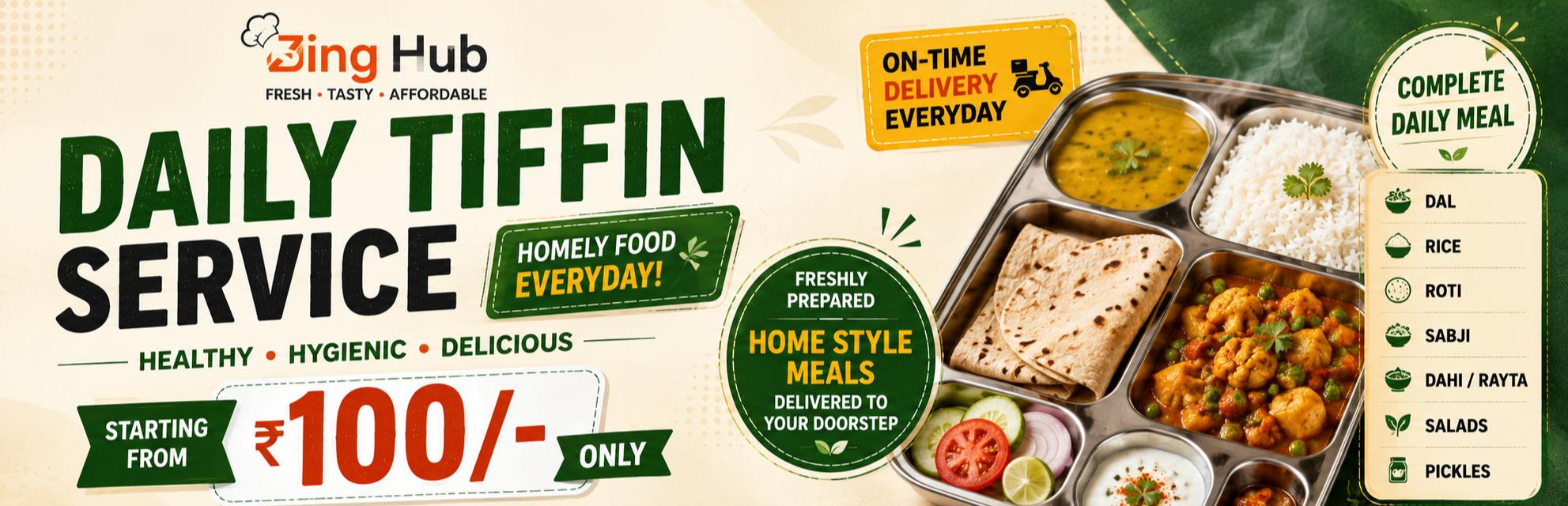 Daily Tiffin Service Starting From 100
