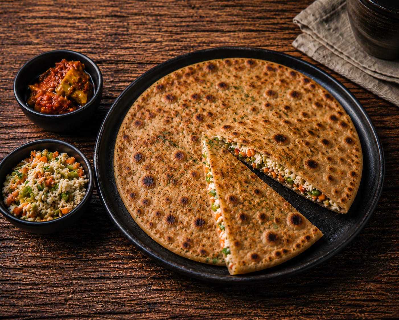 Veg Stuffed Cheese Paratha