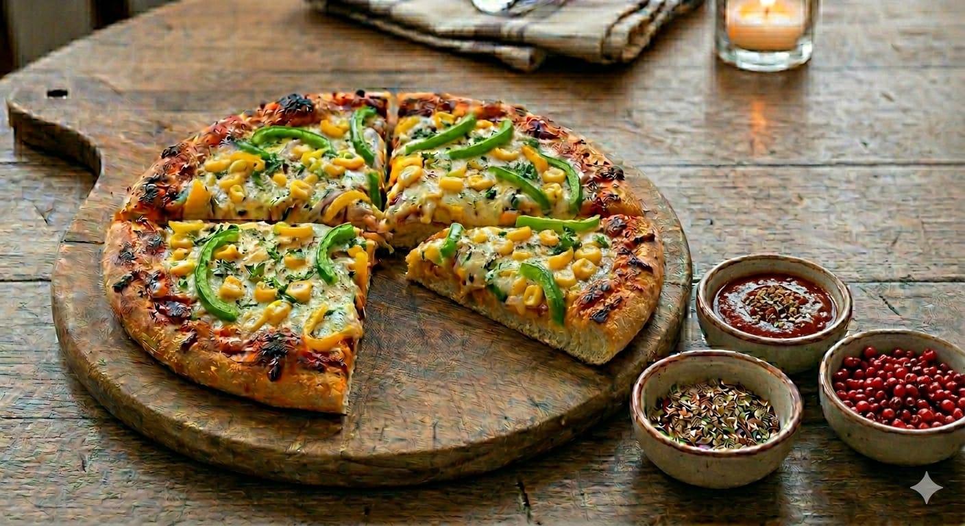 corn capcicum pizza